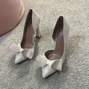 white sparky betsey johnson heels